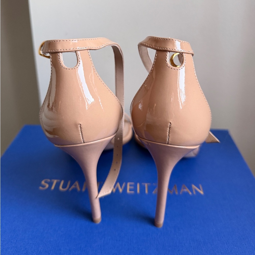 Stuart Weitzman Nudistcurve Ankle Strap Sandal (Women) in 7.5 B in Adobe - Picture 9 of 13